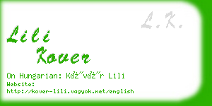 lili kover business card